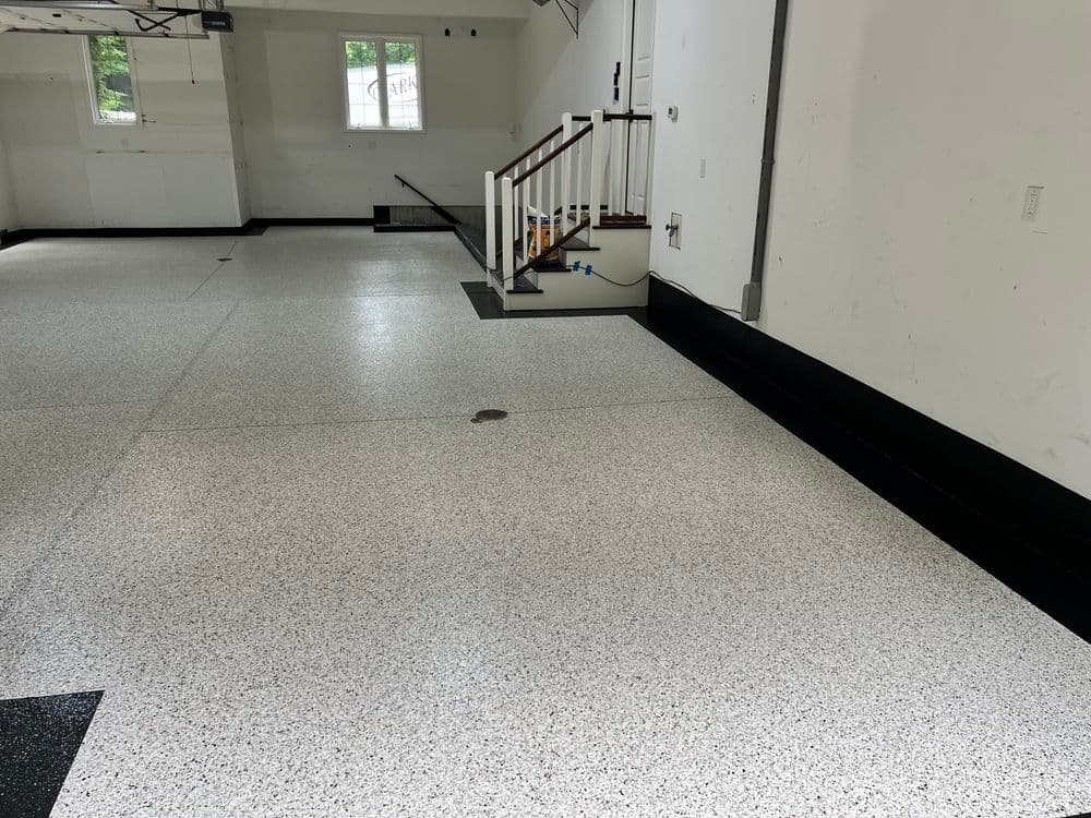 Project Flake Epoxy Garage Floor with Black Trim in Indianapolis image