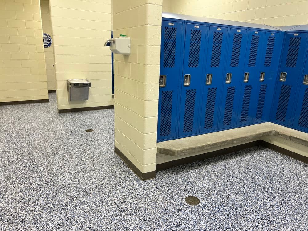 Custom Flake Epoxy for the HSE Royals Football Locker Room image