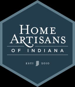 Home Artisans of Indiana logo, established 2010, bold lettering on a hexagonal design.