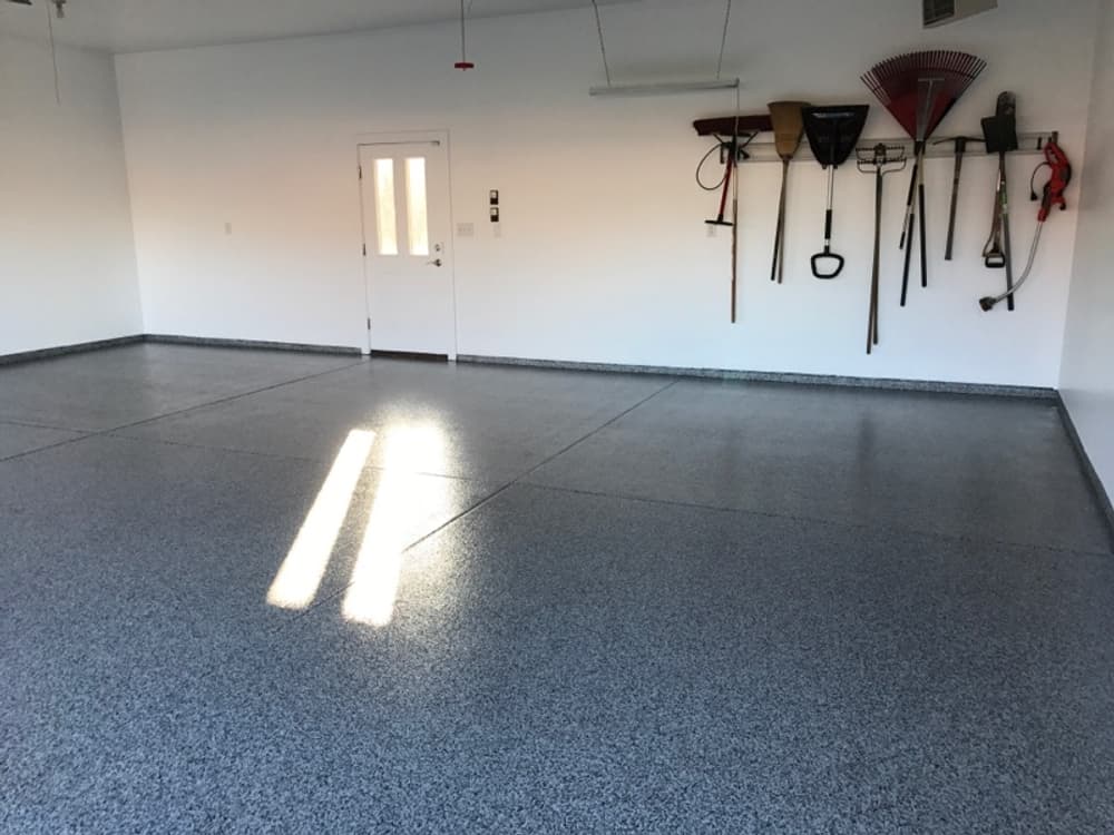 Gallery photos for Click to see the transformation! Garage Floor Epoxy Coating Before and After in Carmel: Image #1
