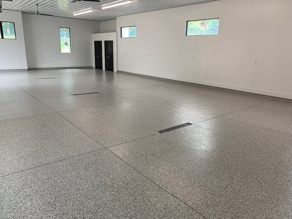 Polyaspartic Flake Floor Coating in a Massive Zionsville Garage image