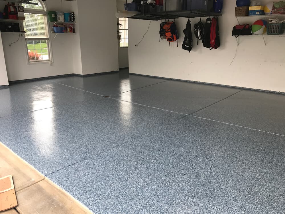 Stonewash Flake System Garage Floor Coating in Westfield image