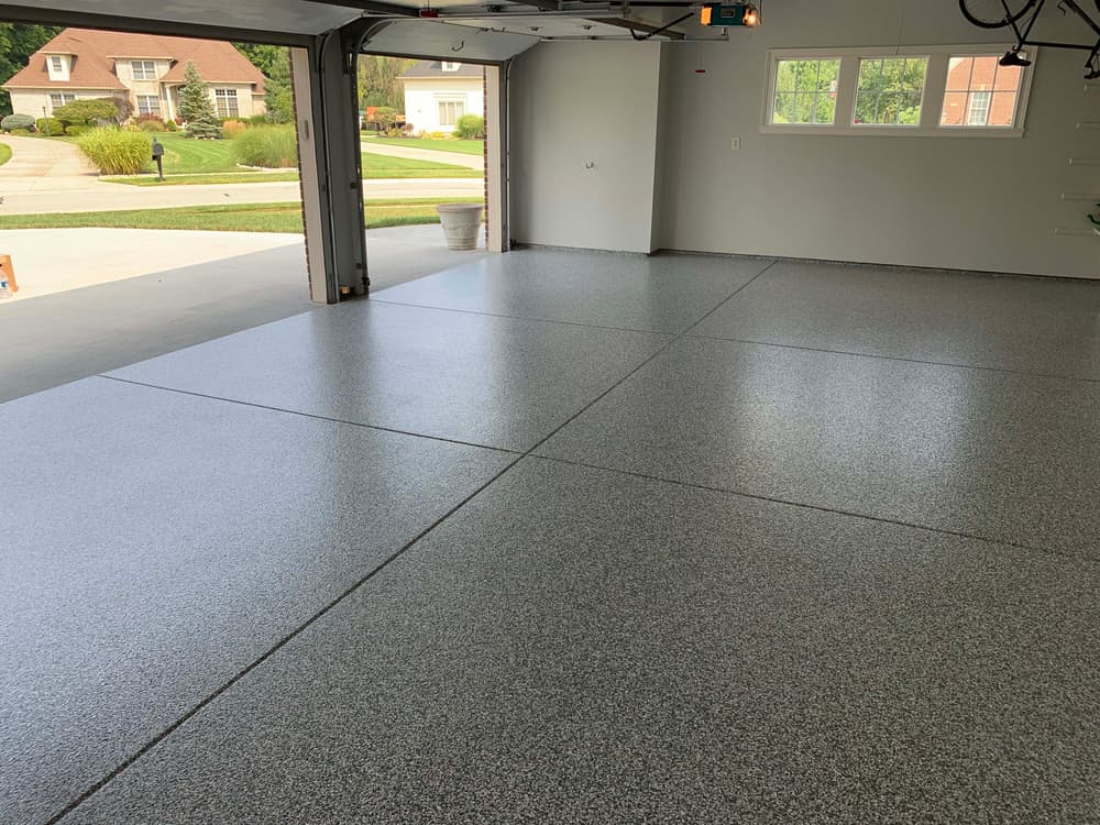 Stonehenge Flake System Garage Floor Coating in Fishers image